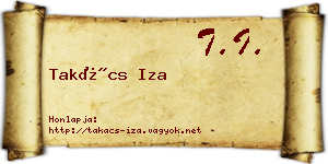 Takács Iza névjegykártya